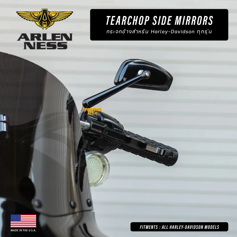 Arlen Ness – Tear Chop Mirrors กระจกข้างแต่ง Harley-Davidson