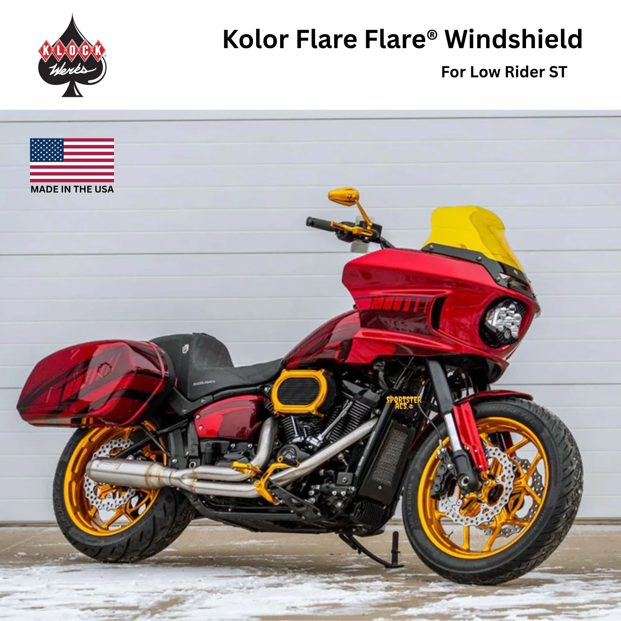 Klock Werks Kolor Flare™ Windshield ชิวหน้าแต่งสีสำหรับ Harley-Davidson Low Rider ST FXLRST
